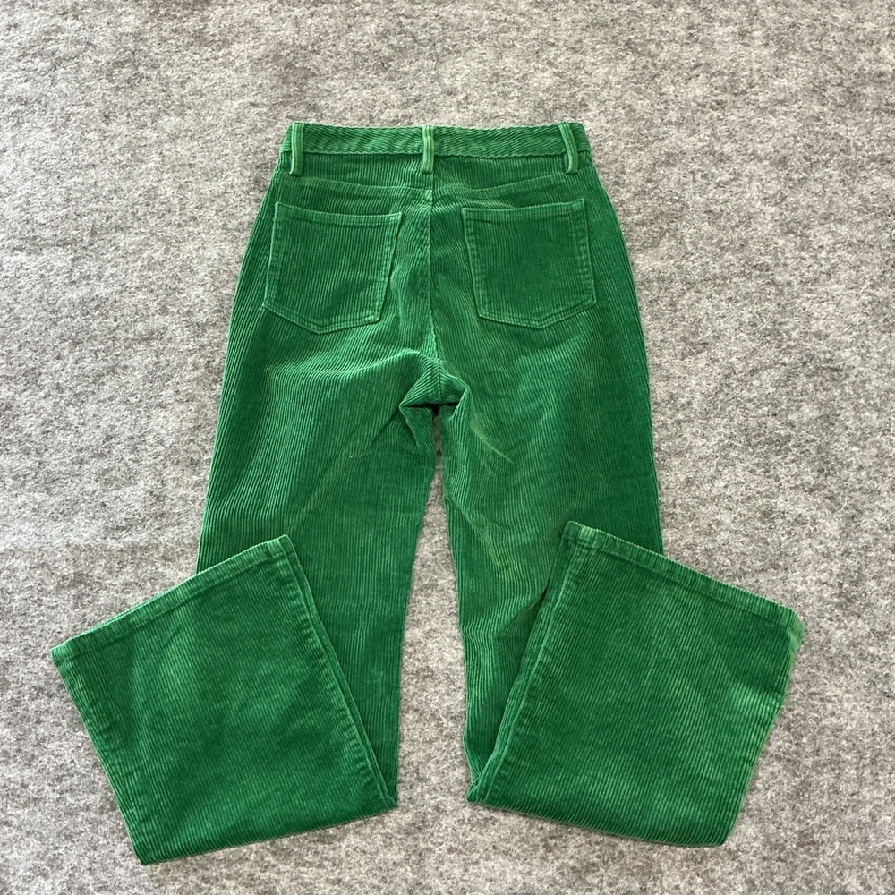 STAUD Green Corduroy Straight Leg Pants Size 26 - Picture 4 of 4